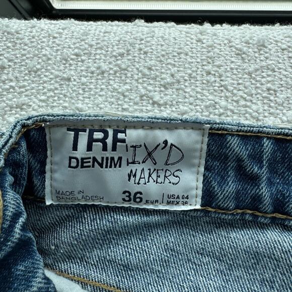 Zara TRF Denim IXD Makers Mid Wash Mid Rise Straight Leg Jeans Size 4 - Picture 8 of 11